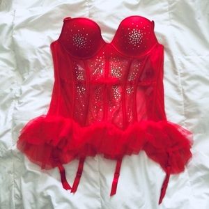 Candy Apple Red Bling Victoria’s Secret Corset